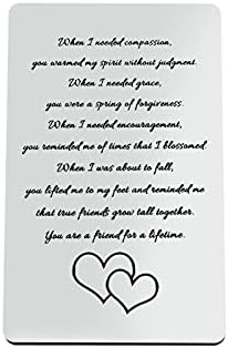 Friendship Gift Metal Wallet Insert Card Inspirational Gift for Friends Sister BFF Best Friend Gift for Sister Coworker Encouragement Thanksgiving Birthday Gift for Her Engraved Wallet Insert Card
