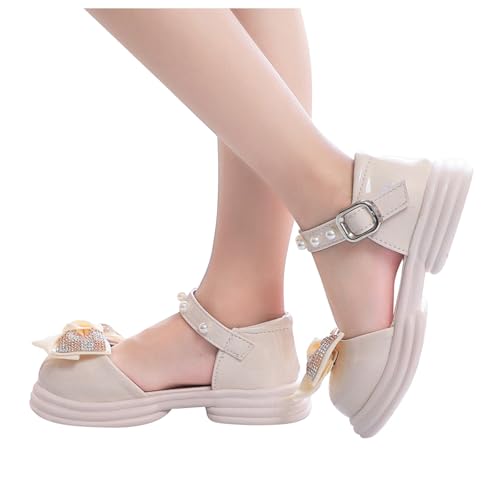 IWIHMIV Girl Heels Summer Sandals for Girls Closed Toe Bow Sandals Adjustable Party Sandal With Hook Loop Back Strap2