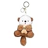 Plush Keychain Otter Charm, Cute Key chain Stuffed Animal Bag for Women Teens Lovers Handbag Purse Backpack (Brown)
