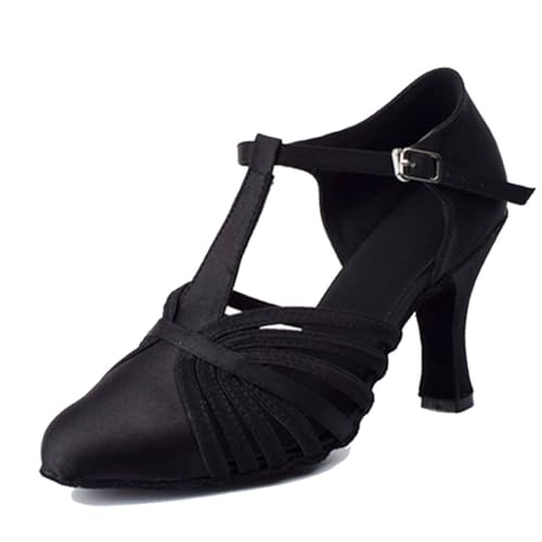Chaussures de jazz femme talon 7.5cm noir danse moderne taille 35
