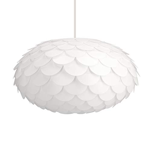 Preisvergleich Produktbild kwmobile DIY Puzzle Lampe Blumen Design - Lampenschirm Deckenlampe Pendelleuchte Hängelampe Stehleuchte - Puzzlelampe Schirm Deckenleuchte in Weiß