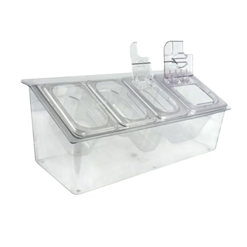 Plateau à salade compartimenté transparent 4 cases avec couvercle - 5