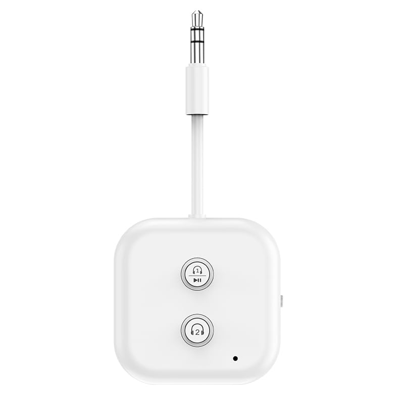 Bluetooth 5.3 Transmitter Receiver for up to 2 Headphones,Dual Link Bluetooth 3.5mm Aux Audio Adapter,2-in-1 Wireless Bluetooth Transmitter Audio Adapter for in-Flight TV Airplanes Gym Car PC-picture-30