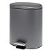 bremermann Bartena - Cubo de basura con pedal (6 L, acero inoxidable, antihuellas, cierre suave), color gris