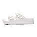 FUNKYMONKEY Unisex-Child Slides Double Buckle Adjustable EVA Flat Sandals for Boys Girls (7 Toddler, White)