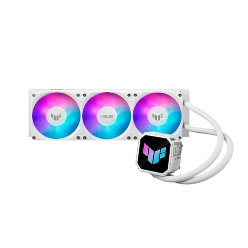 Image of ASUS TUF Gaming LC III 360 ARGB White AIO Cooler with pre-Installed Triple Fans Designed for high Airflow and Static Pressure, Plus an efficient Pump to Keep CPU temperatures Under Control