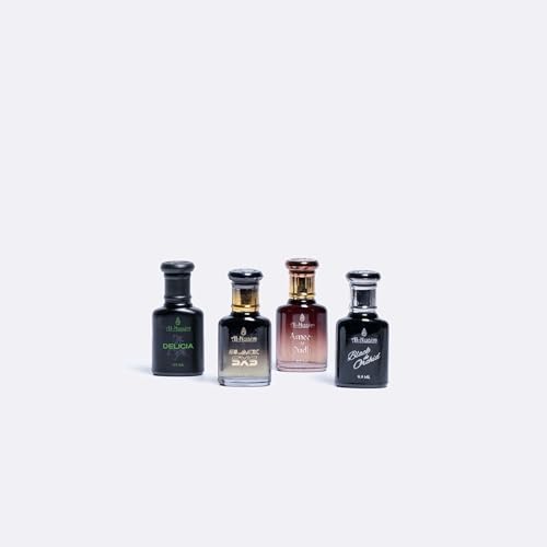 Al Nuaim Ameer Al Oudh | Black Orchid | Black SXS | Delicia Attars | 9.9ml x 4 | Exquisite Floral and Spicy Fragrance | Concentrated Perfume Oil