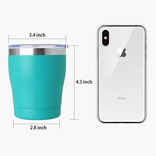 COMOOO 10 oz tumble Stainless Steel Vacuum Insulated Coffee Mugs Double Wall Travel Cup with Lids for Home Outdoor Traveling