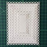 Nested Stitched Scallop Rectangle Frame Cutting Dies,DIY Artist Metal Cutting Dies Stencils Metal Cutting Dies Scrapbooking Crafting Paper Card Make Emboss Stencil Templat 10.7X13.9 cm