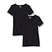 Amazon Essentials Damen Kurzärmliges Regular-Fit-T-Shirt (Varianten mit Rundhalsausschnitt und V-Ausschnitt), Pack of 2, Schwarz, XL