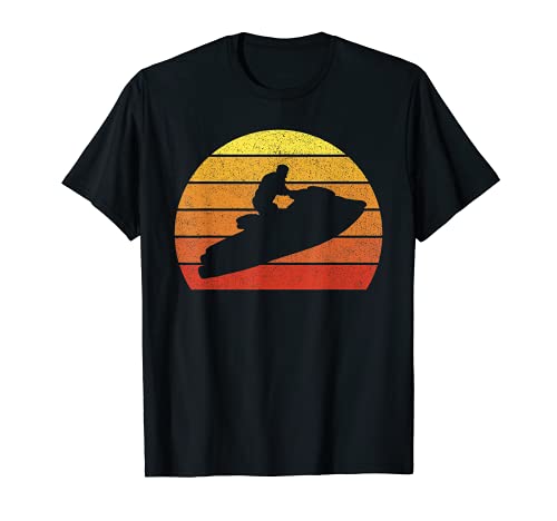 Retro Vintage Jet Ski Atlético Playa Verano Deportes Jet Ski Camiseta