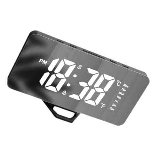 Zerodeko Relojes Alarma Digital Alarma para Accesorios De Oficina En Casa Grapadora De Escritorio Radio Cable Despertadores para Luces Reloj Estético Reloj Led Plastico Abs