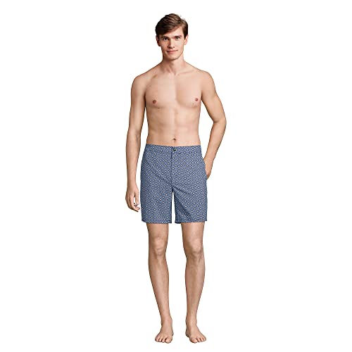 Lands' End Men's Sunset Swim Short 7 Inch Deep Sea Navy Diamond Geo Regular Small4