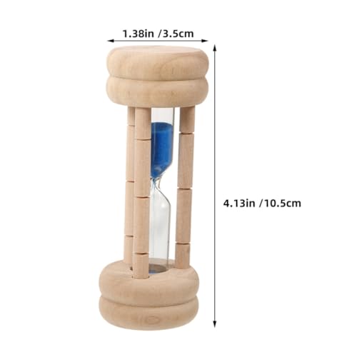 Temporizador de cepillo de dientes de diseño compacto en madera y vidrio, set de 2 piezas 3
