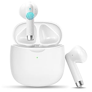 Wireless Earbuds, Bluetooth 5.4 Headphones in Ear with 4 Noise Cancelling Mic, Earbuds Stereo Bass, IP7 Waterproof Sports Wireless Earphones, 32H Playtime USB C Charging Buds White for Android iOS