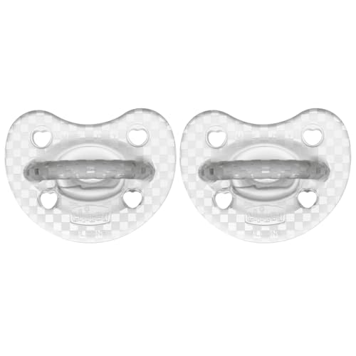Chicco PhysioForma Gommotto Luxe, Ciuccio in Silicone 16-36 Mesi/Unisex, Gommotto Morbido e Delicato, 2 Pezzi, Nuova Versione, Neutro