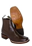 Men’s Short Ankle Boots Square Toe Handcrafted Rodeo Cowboy Boots, Botin Vaquero Rodeo Punta cuadrada (Brown Atanado, us_footwear_size_system, adult, men, numeric, medium, numeric_9_point_5)