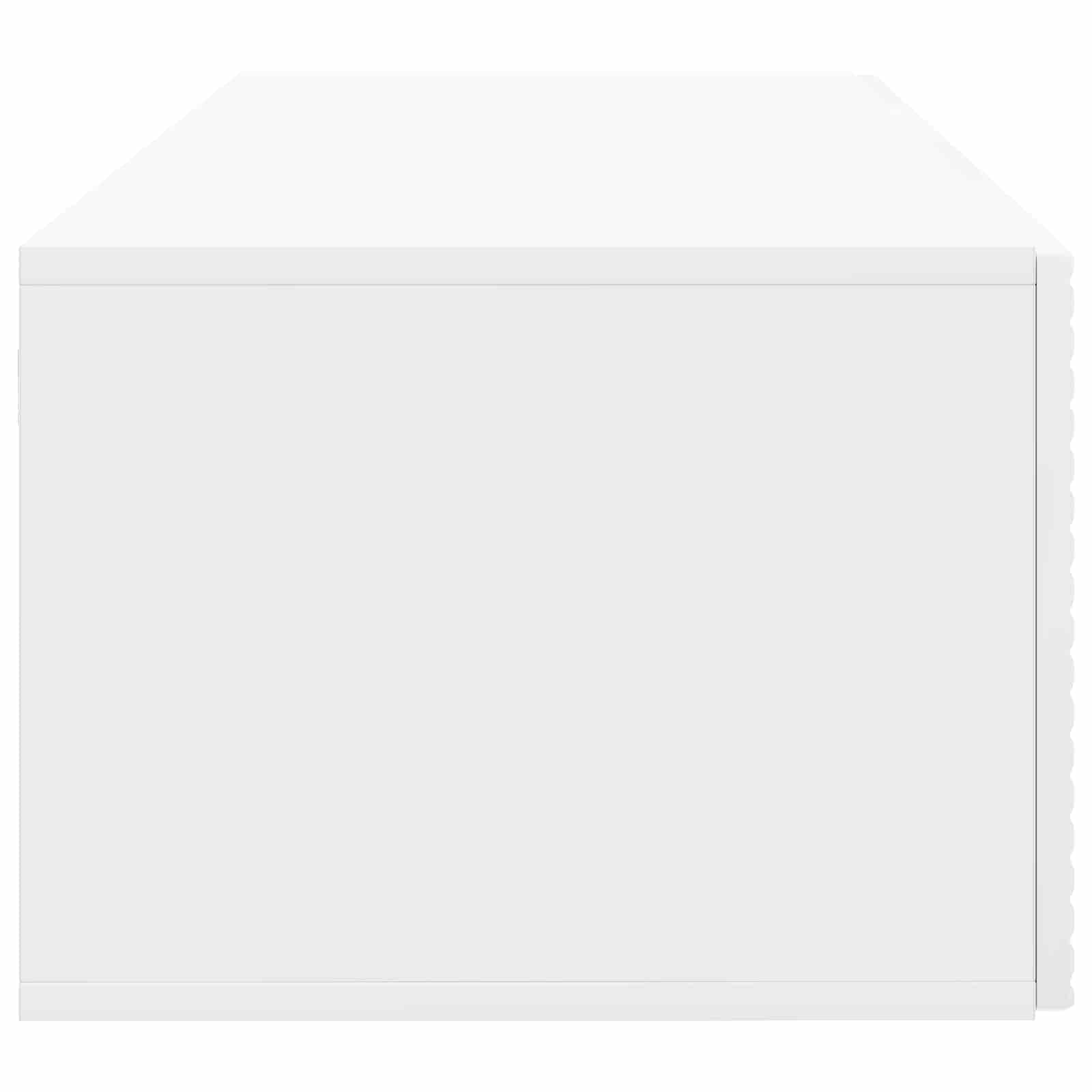 Mobile TV da parete, bianco lucido, 78,5 x 41 x 30 cm, con vano portaoggetti, ante girevoli, in legno, salvaspazio, sospeso, per soggiorno, angolo gaming, moderna credenza