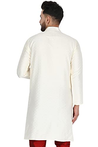Image of Amazon Brand - Anarva Men's Indian Art Silk Casual Kurta for Wedding