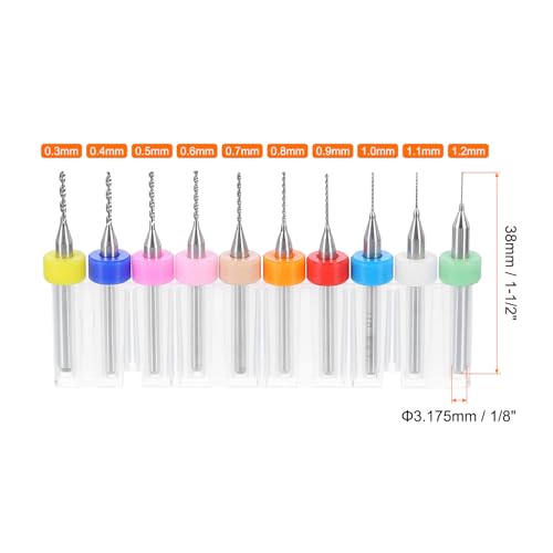 QUARKZMAN 3 Set (30 Stück) PCB Bohrersatz 1/8 Schaft 0,3mm-1,2mm, Wolframkarbid Mikro-Spiralbohrer Werkzeuge Für Leiterplatten Schmuck Plastik Holz Weichmetall