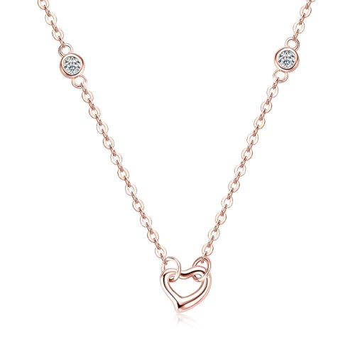 Collier moissanite en argent idée cadeau femme pendentif cœur creux