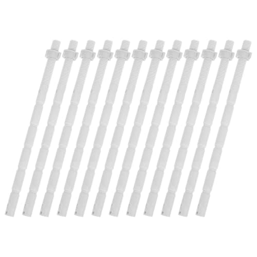 POPETPOP de Pulsador de Inodoro Rosca Extendida y Estabilidad Mejorada 12 Varillas de Plástico Blanco para Accesorios y Repuesto en Inodoros