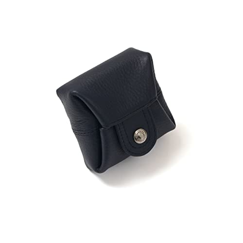Image of Cockatoo Genuine Leather Coin Pouch Change Holder, Mini Snap Pocket Wallet for Men Women (Navy Blue, Large)