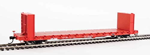 Walthers Mainline HO Scale 1/87 60' Pullman-Standard Bulkhead Flatcar (48' IL) - Ready to Run - Canadian Pacific #304670