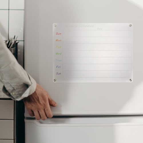 Calendrier hebdomadaire magnétique en acrylique transparent pour frigo - 6