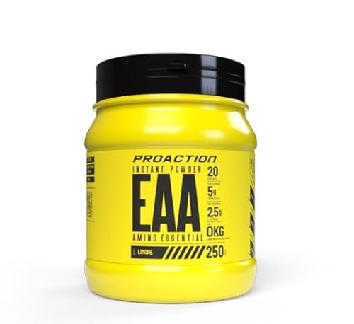 Proaction Fit Instant EAA 250 gr - Aminoacidi essenziali, Crescita Massa Muscolare. Senza Glutine e Senza Lattosio. (250 gr, Limone)