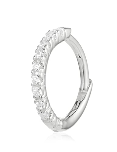 Thomas Sabo Damen Ohrringe Einzel Creole Weiße Steine Silber 925 Sterling...