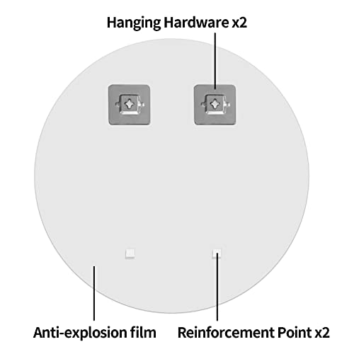 Dapai 36 Inch Frameless Round Wall Mirror .Large Circle Mirror With 1" Beveled Edge For Vanity, Bathroom, Bedroom, Or Entryways. #TOP4