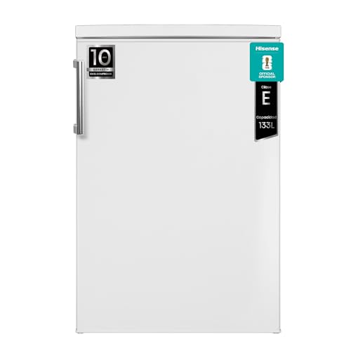 Hisense RL170D4BWE - Frigorífico 1 Puerta De Libre Instalación, Class E, 133L, Alto 84.5cm x Ancho 56cm, Color Blanco, Cajón Frutas y Verduras, Puerta Reversible, Iluminación LED, Tirador Integrado