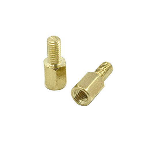 M3 x 6mm + 6mm Male to Female Thread Brass Hexagon Hex Standoff Spacer Pillars - (50 Pcs)