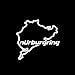 JYIP Adesivi e Decalcomanie per Auto da Corsa Adesivi e Decalcomanie creativi del Nurburgring per lunotto 3D 14x12 5 cm-Argento