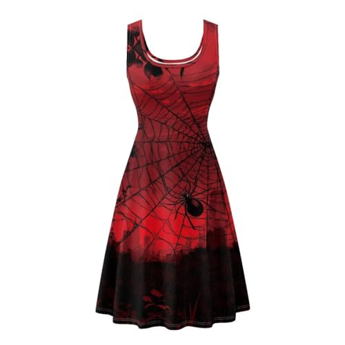 Image of Women Stylish Tank Dresses Sleeveless Round Neck Midi Casual Dress with Pocket for Summer