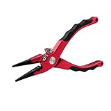 Bite Fishing Tackle Professional Aluminum Saltwater Fishing Pliers Tungsten Carbide Cutters (red)