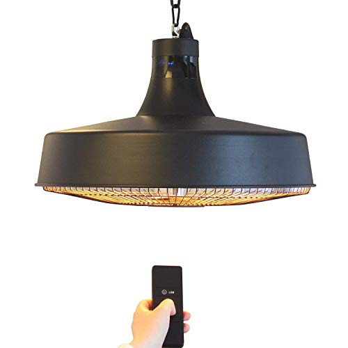 GREADEN Chauffage Rayonnant de Plafond IP54, Chauffant Radiateurs Infrarouges Suspendus Électriques avec Télécommande + 3 Puissance de Chauffage 900/1200 / 2100W pour la Terrasse Balcon Jardin