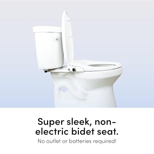 Image of TUSHY Wave Non-Electric Bidet Toilet Seat: Sleek Elongated Design, Quick-Release for Easy Cleaning (DuoFlow Front & Rear Wash, Self-Cleaning Nozzle, Soft-Close Lid), 10-Min DIY Install, Bamboo Knob