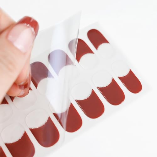 French Tip Gel Nail Strips Stickers Decals Red French Tip