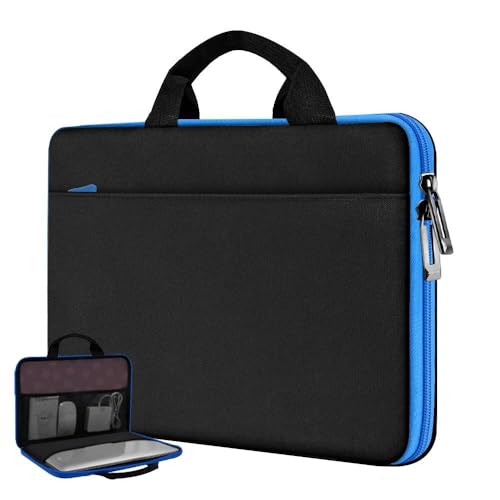 Image of Hseok Laptop Case 13.3-14 Inch Sleeve,TSA Shockproof Computer Handbag,Compatible with MacBook Neo /Pro 14 M5 /M4 /M3 /M2 /M1,All Models 13.3 inch MacBook Air /Pro,XPS 13 /14,Most 13-14 Notebooks,Blue Edge