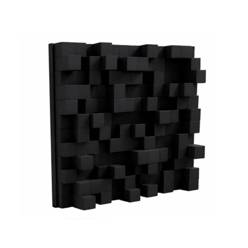 Image of Timber Acoustics Skyline Sound Diffuser | Solid Pine Wood | Acoustic Sound Diffusion Panel | Noise Reduction & Room Treatment (Black)