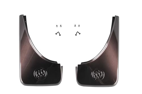 Image of GM Accessories 23180055 Rear Molded Splash Guards in Dark Chocolate Metallic with Buick Logo