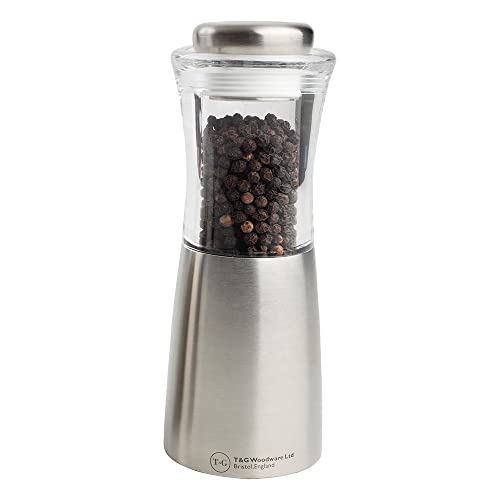T&G Crushgrind Apollo Clear Acrylic and Stainless Steel Pepper Mill
