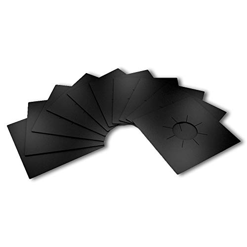 Stove Burner Covers- Reusable Gas Range Protectors, StoveTop Liners With 0.2mm Double Thickness, Non-Stick, Heat Resistant.Size 10.6" x 10.6", BPA & PFOA free (10 Pack)