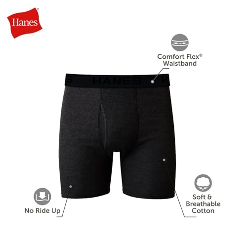 Image of Hanes Men's Underwear Boxer Briefs Pack, Moisture-wicking Underwear for Men, Breathable, Cool & Breathable Cotton