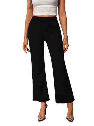 Women's Flare Leg High Waisted Pants Dressy Casual Bell Bottoms Trousers