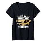Photo Gallery donna relax the trumpeter is here tromba maglietta con collo a v Photo Gallery donna relax the trumpeter is here tromba maglietta con collo a v