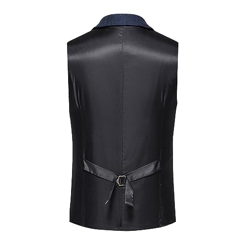 Mens Work Vests Formal Notch Collared Herringbone Tuxedo Dress Tweed Vest Groomsmen Business Casual Vests Outfits3