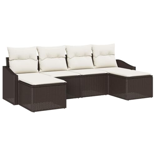 Ensemble de salle à manger pour jardin modulable 6 pcs avec table rectangulaire - 2